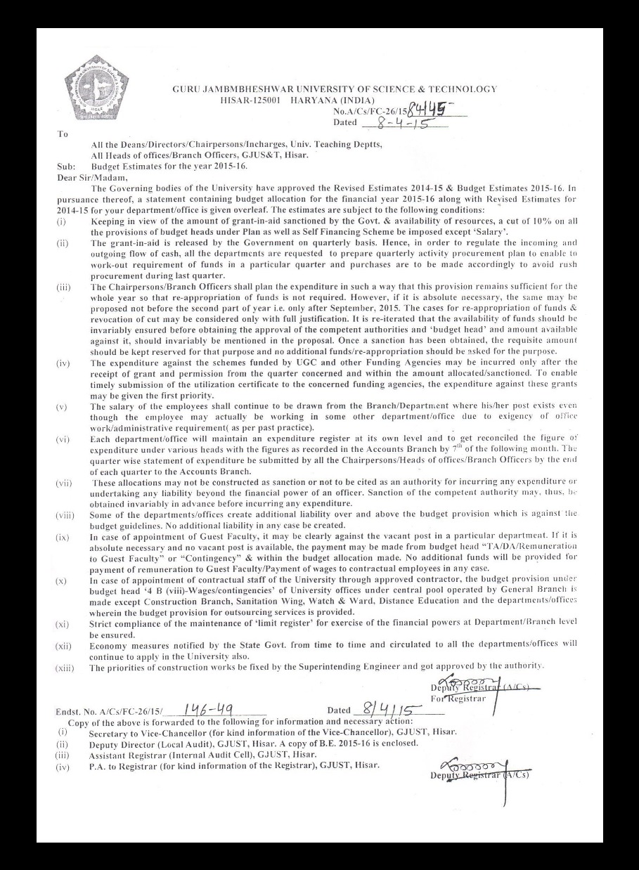 GJUST Hisar, Haryana